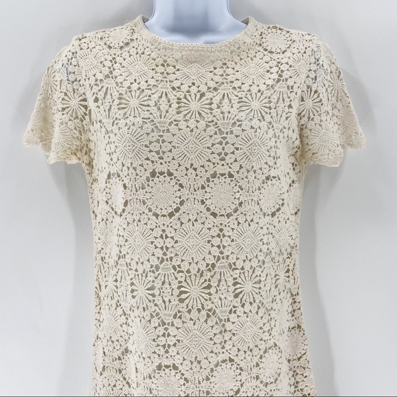 Tory Burch Trixy Ivory Crochet Dress Size XS - Picture 3 of 11